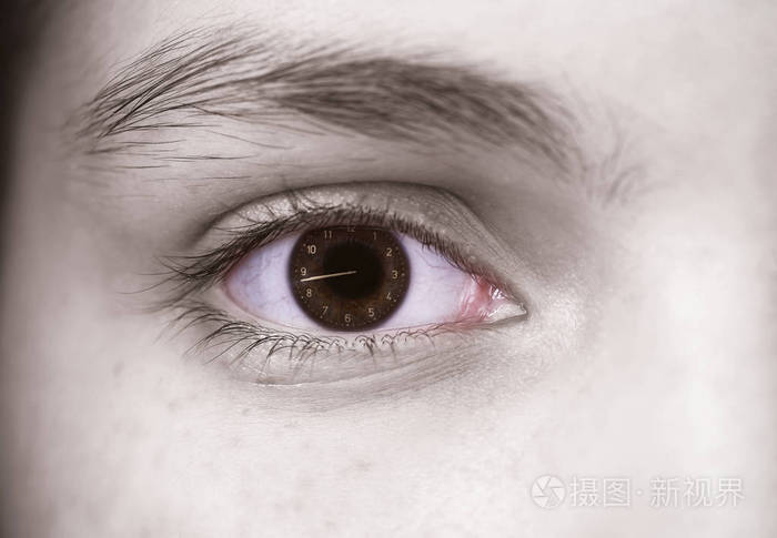 人眼特写在它观看