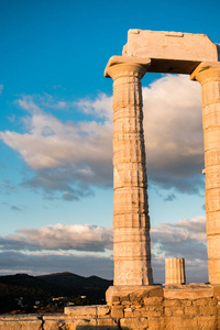 Sounion, 希腊海神神庙, 日落黄金时段