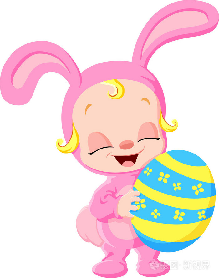 快乐的复活节彩蛋兔