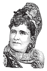 克拉拉路易莎凯洛格, 18421916, 她是美国著名歌手, 以歌剧和女高音复古线条绘画或雕刻插图而闻名