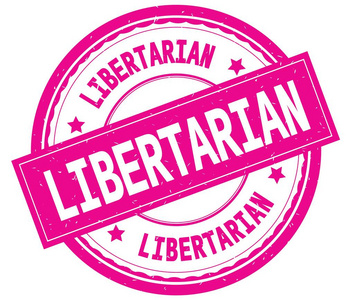 自由主义, 书面文本粉红色圆形橡皮图章照片