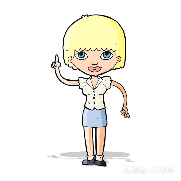 卡通女人的想法插画-正版商用图片073627-摄图新视界