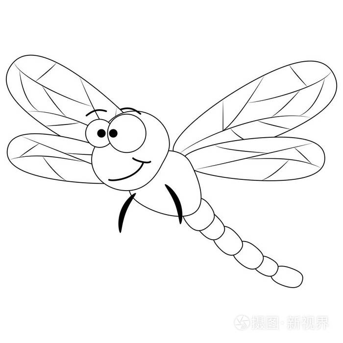 无色滑稽卡通蜻蜓