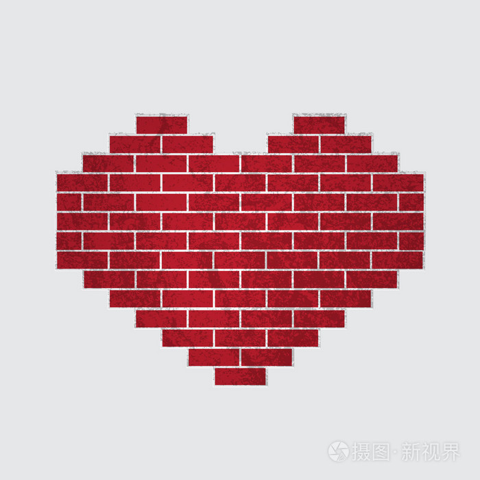 矢量的砖的心