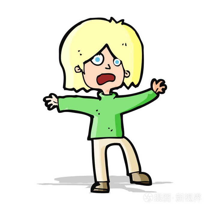 卡通不快乐的人