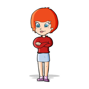 卡通高傲的女人图片