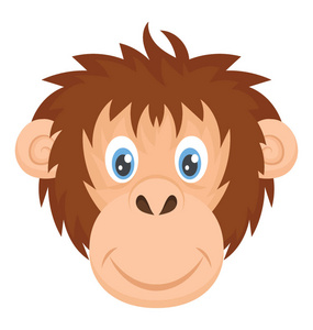 猴脸或大猩猩卡通动物头照片