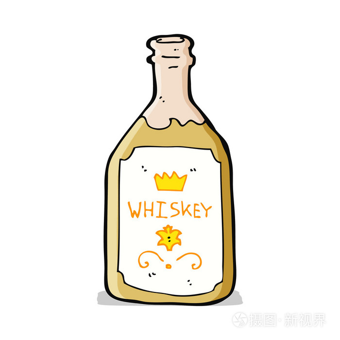 卡通威士忌酒瓶插画-正版商用图片073hus-摄图新视界