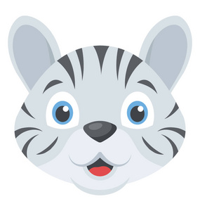 可爱的快乐白老虎头照片