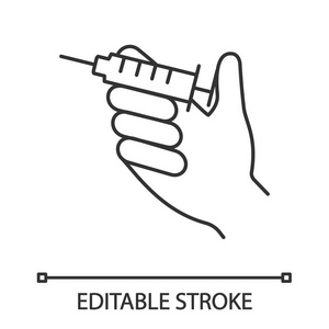 注射用手举注射器线性图标