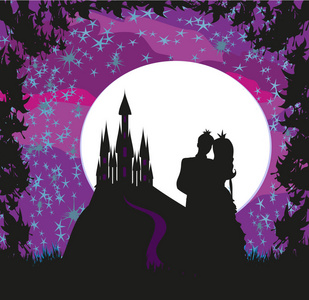 魔幻城堡和公主与王子照片