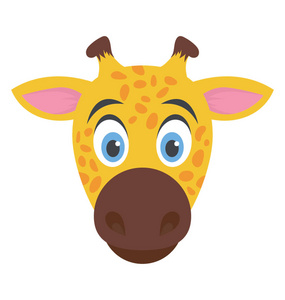 滑稽的插图滑稽卡通长颈鹿例证逗人喜爱滑稽的小长颈鹿学生听音乐与