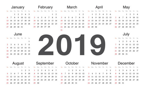 2019年科特迪瓦循环日历