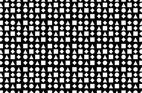 具有不同形状的白色碎片的无缝几何图案