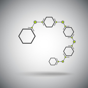 由六角形细胞的连接链照片