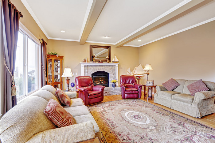 豪华的房子内部.客厅