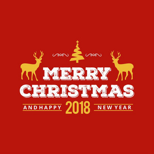 圣诞快乐创意设计与红色背景向量