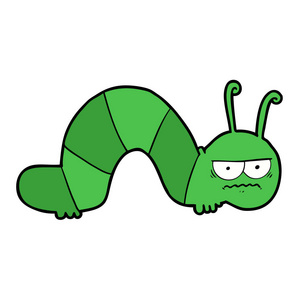 毛毛虫手绘卡通毛毛虫的矢量插画照片