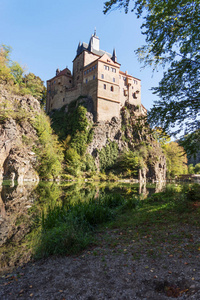 历史城堡命名 Kriebstein 在萨克森, 德国