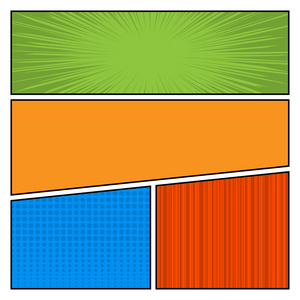 漫画色彩波普艺术风格空白布局模板带点图案背景矢量