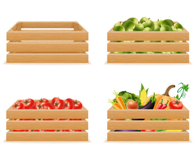 木盒配新鲜健康蔬菜载体伊路斯特拉
