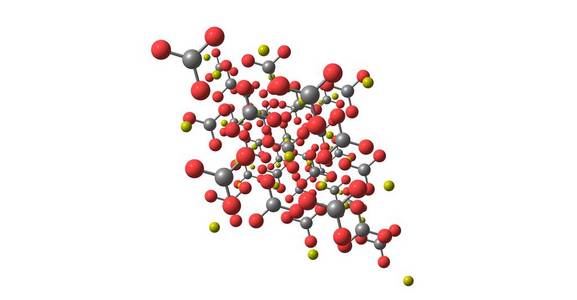 白色背景下方解石分子结构的分离