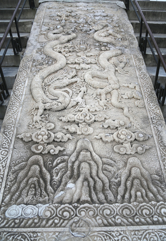 大型石雕领土的天坛公园 (祭坛的天堂),北京,中国