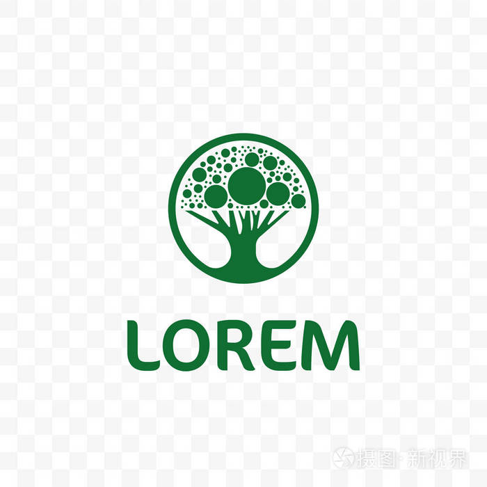 生态园艺用树绿色矢量图标