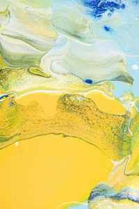 黄色和蓝色油画的抽象纹理