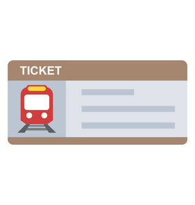 火车票, 旅行平面图标照片