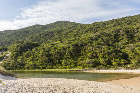 河口在 Lagoinha 做的海滩, 弗洛里亚诺波利斯, 圣娜岛, 南巴西