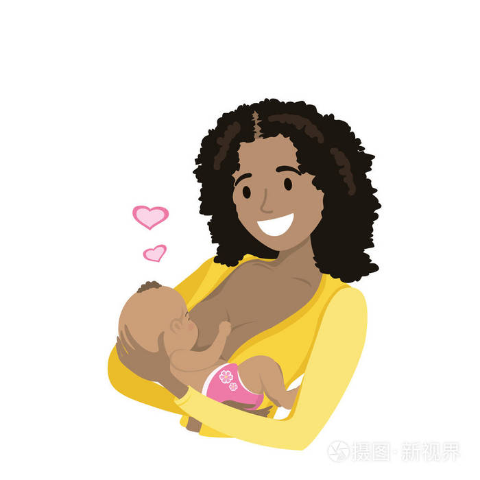 她可爱的婴儿的母亲母乳喂养