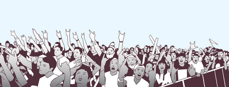 集体欢呼漫画图片-集体欢呼漫画素材-集体欢呼漫画插画-摄图新视界