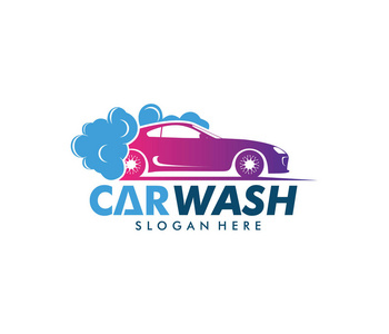 汽车洗车服务的矢量标识设计,洗车保养照片
