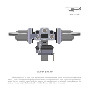 直升机主转子蓝图。变速箱零件的工业制图。工艺螺旋桨详细隔离图像