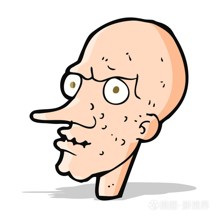 卡通邪恶的老男人