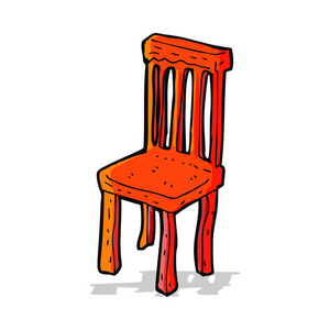 卡通旧木椅