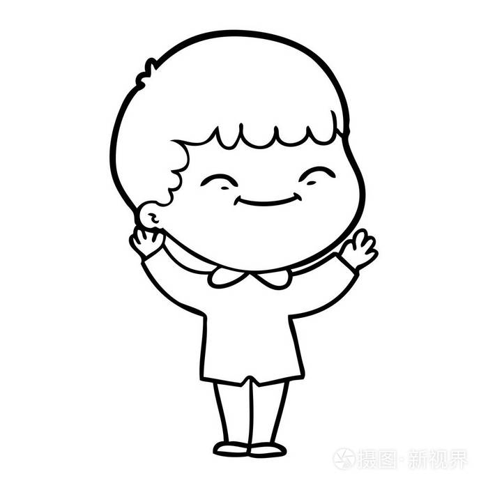 卡通人物快乐男孩的矢量插图插画-正版商用图片07557j-摄图新视界