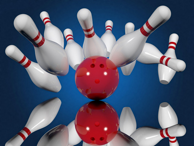 球撞保龄球照片