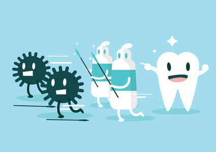 牙膏保护牙齿不受细菌图片
