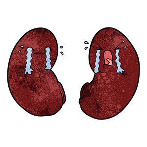 卡通肾脏的矢量图解