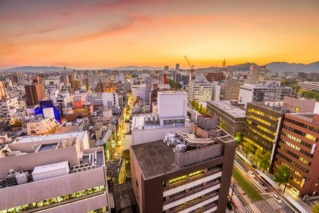 日本熊本城市天际线