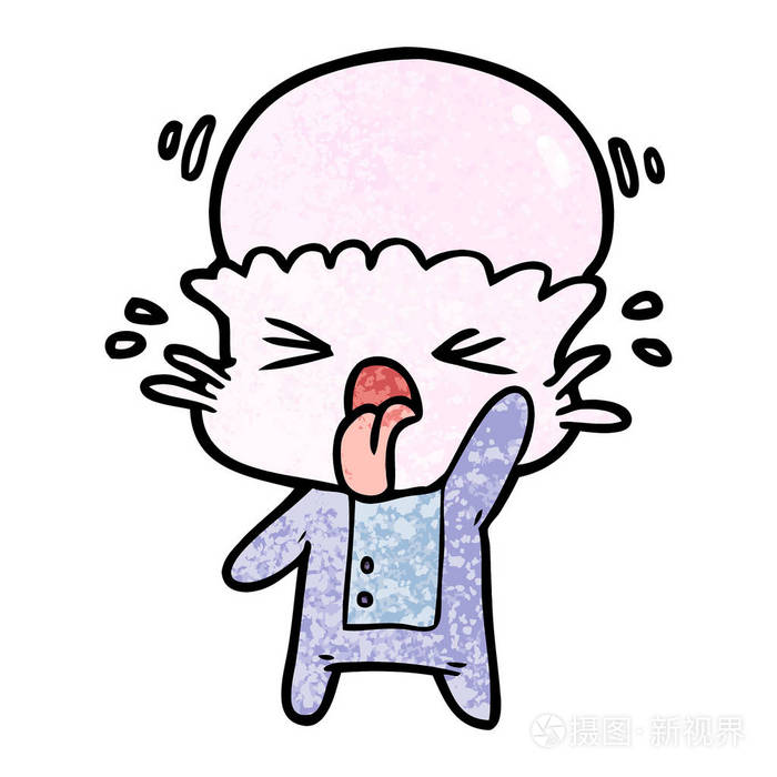 反感卡通外星人的矢量插图