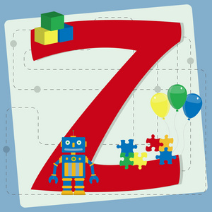 孩子们的玩具的程式化字母表中的字母z