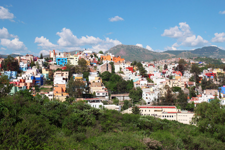 在墨西哥美丽瓜纳华托的全景视图