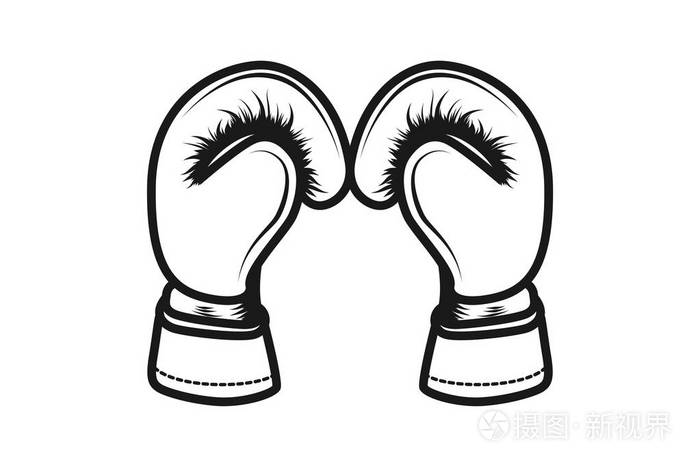 拳击手套徽标设计灵感查出的白色背景插画-正版商用图片0760s0-摄图新