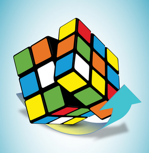 魔方和箭头照片