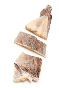 盐渍鳕鱼鱼的碎片