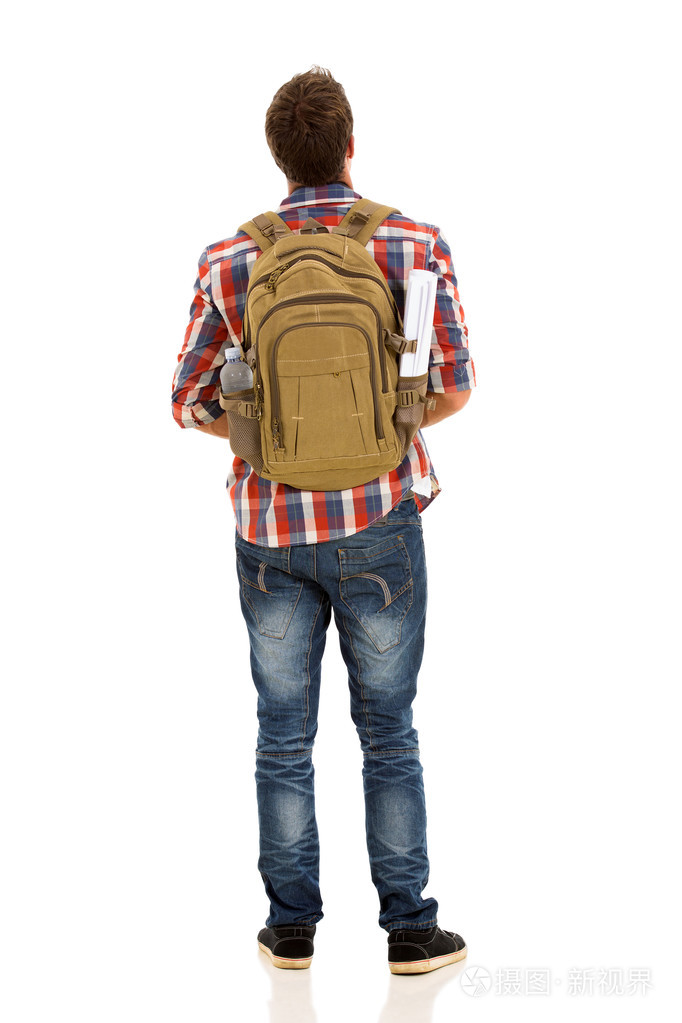 用背包男登山者