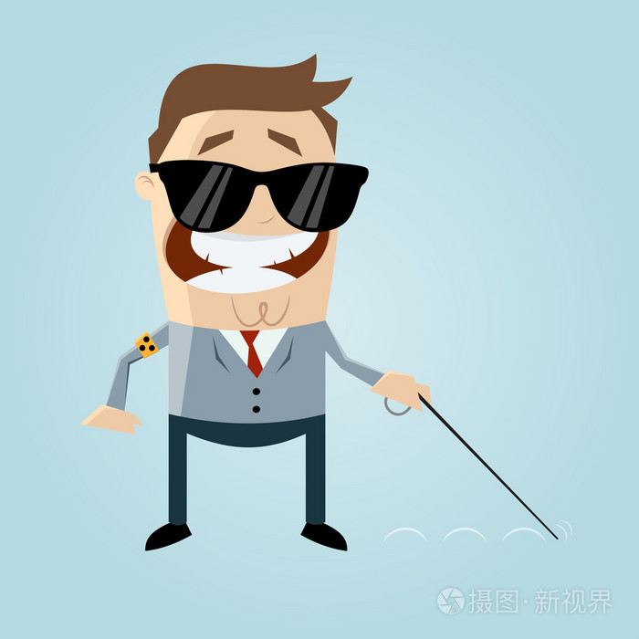 盲目的卡通漫画的人